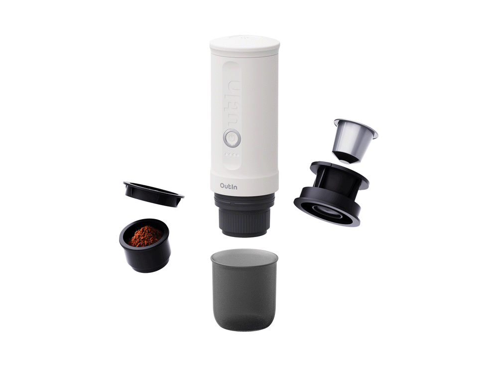 Outin Nano Portable Electric Espresso Machine 3-4 Min Self-Heating, Space  Grey