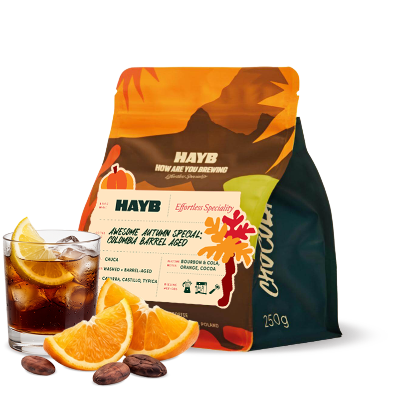 Specialty coffee HAYB Speciality Coffee Colombia AWESOME AUTUMN SPECIAL - barrel-aged - Fall Espresso Edition