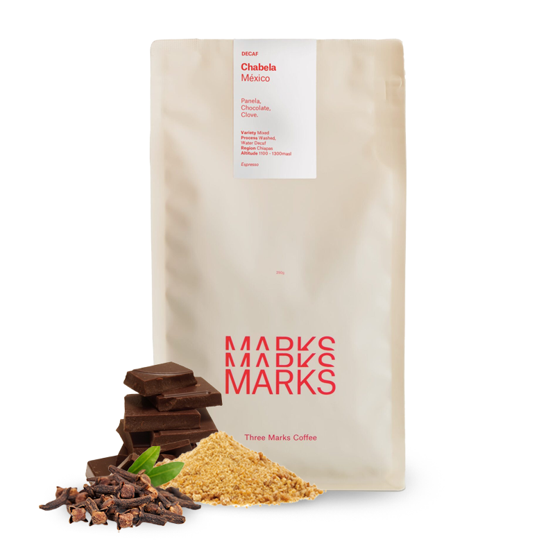 Specialty coffee Three Marks Coffee Mexico CHABELA DECAF - decaffeinated