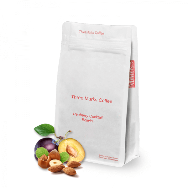 Specialty coffee Three Marks Coffee Bolivia Peaberry Cocktail Familia Rodriguez