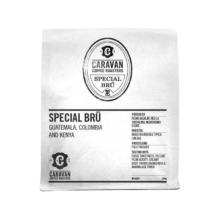 Specialty coffee Caravan Coffee Roasters Guatemala Kolumbie Keňa SPECIAL BRU - mletá pro filtr