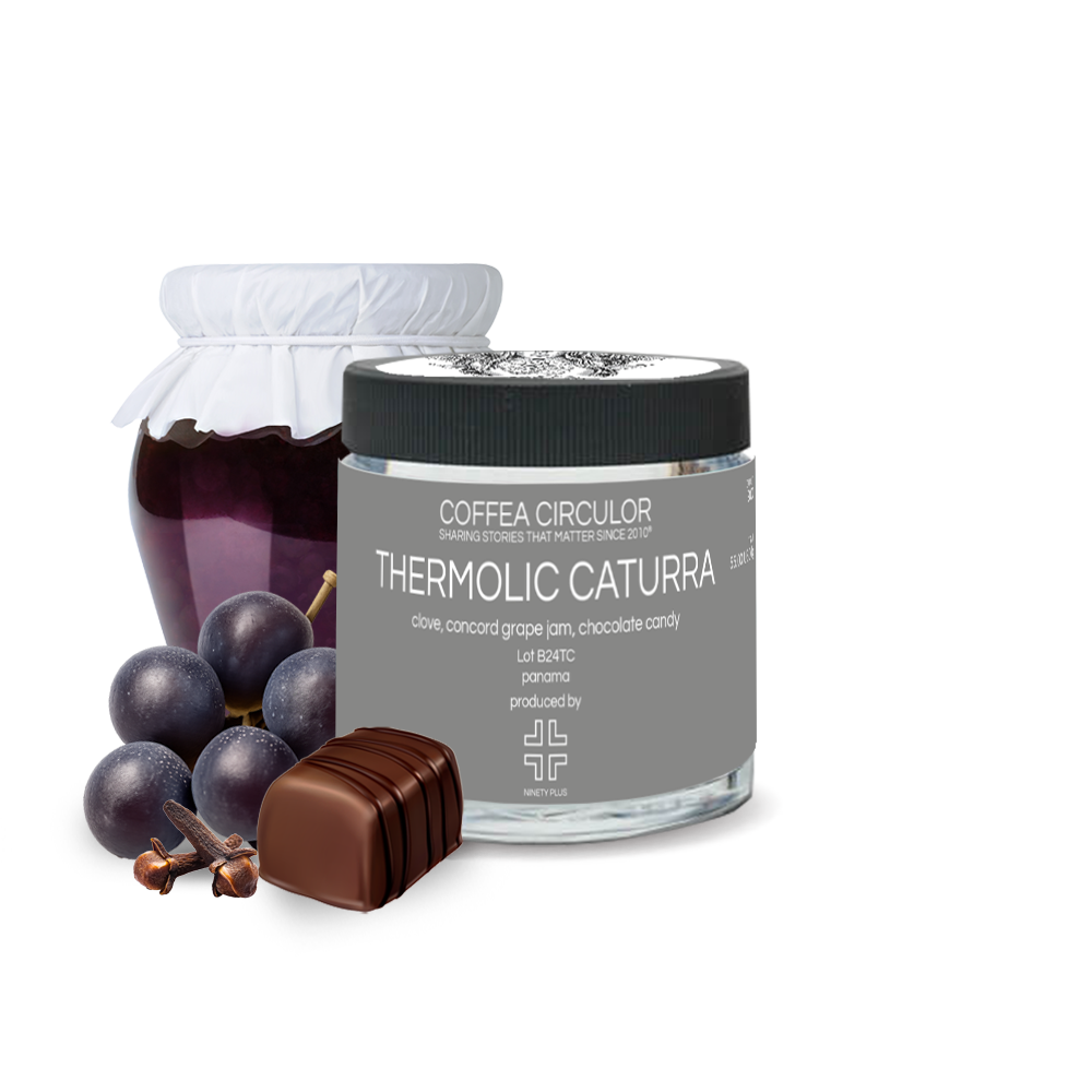 Specialty coffee Coffea Circulor Panama THERMOLIC CATURRA 40g + Comandante coffee container