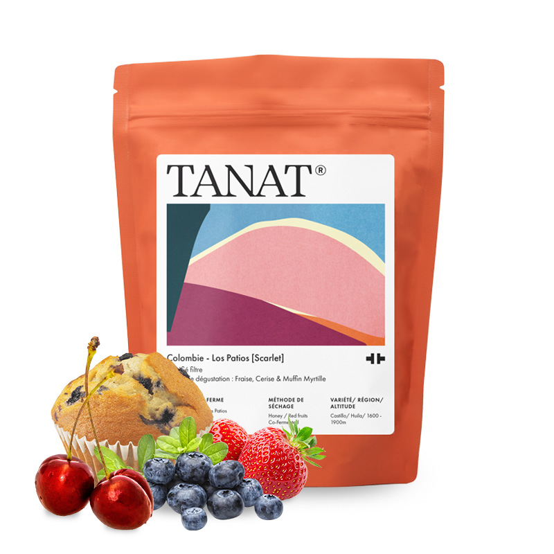Specialty coffee Tanat Coffee Kolumbie LOS PATIOS SCARLET - jahodový co-ferment