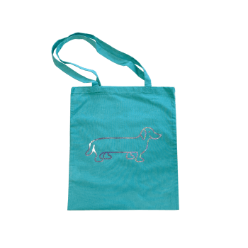 The Naughty Dog canvas bag - turquoise