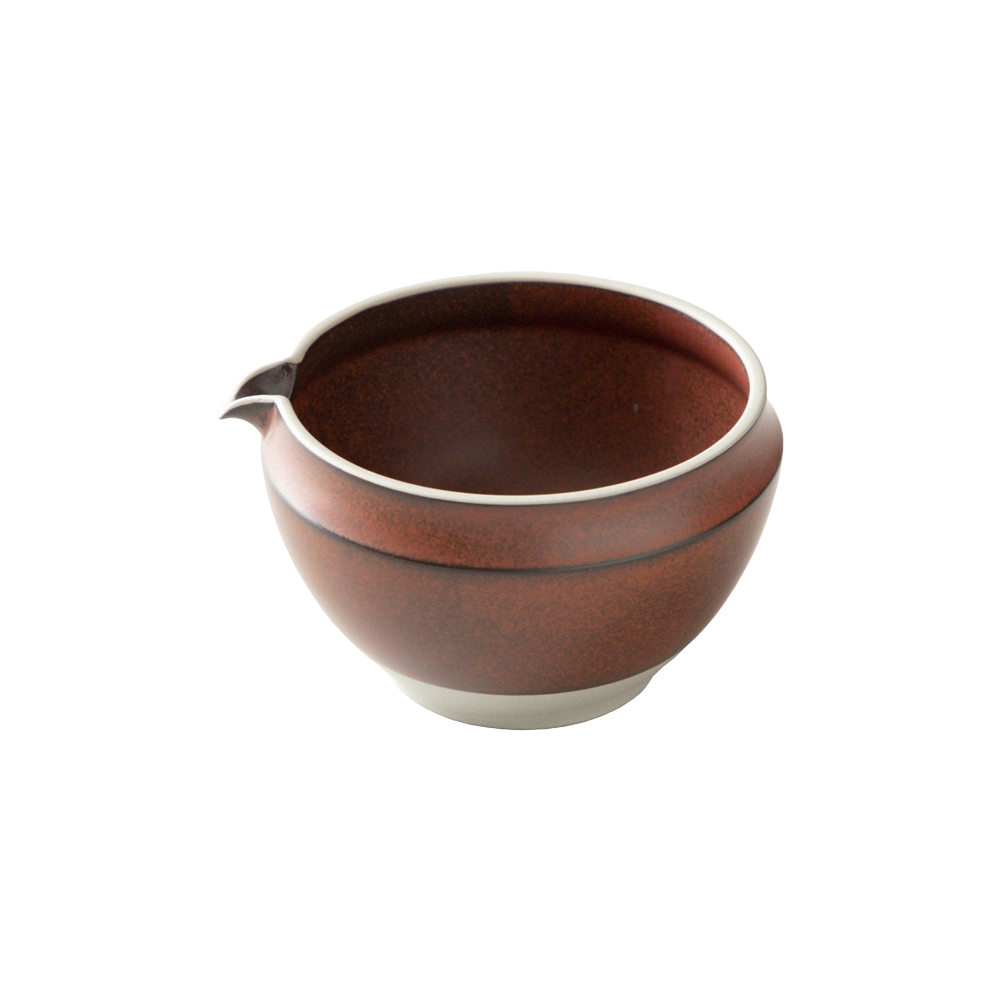 Origami Kataguchi matcha tea bowl - brown