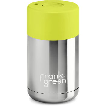 Frank Green Ceramic 295 ml stainless - chrome silver / neon yellow