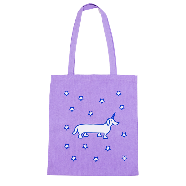 The Naughty Dog canvas bag - unicorn purple