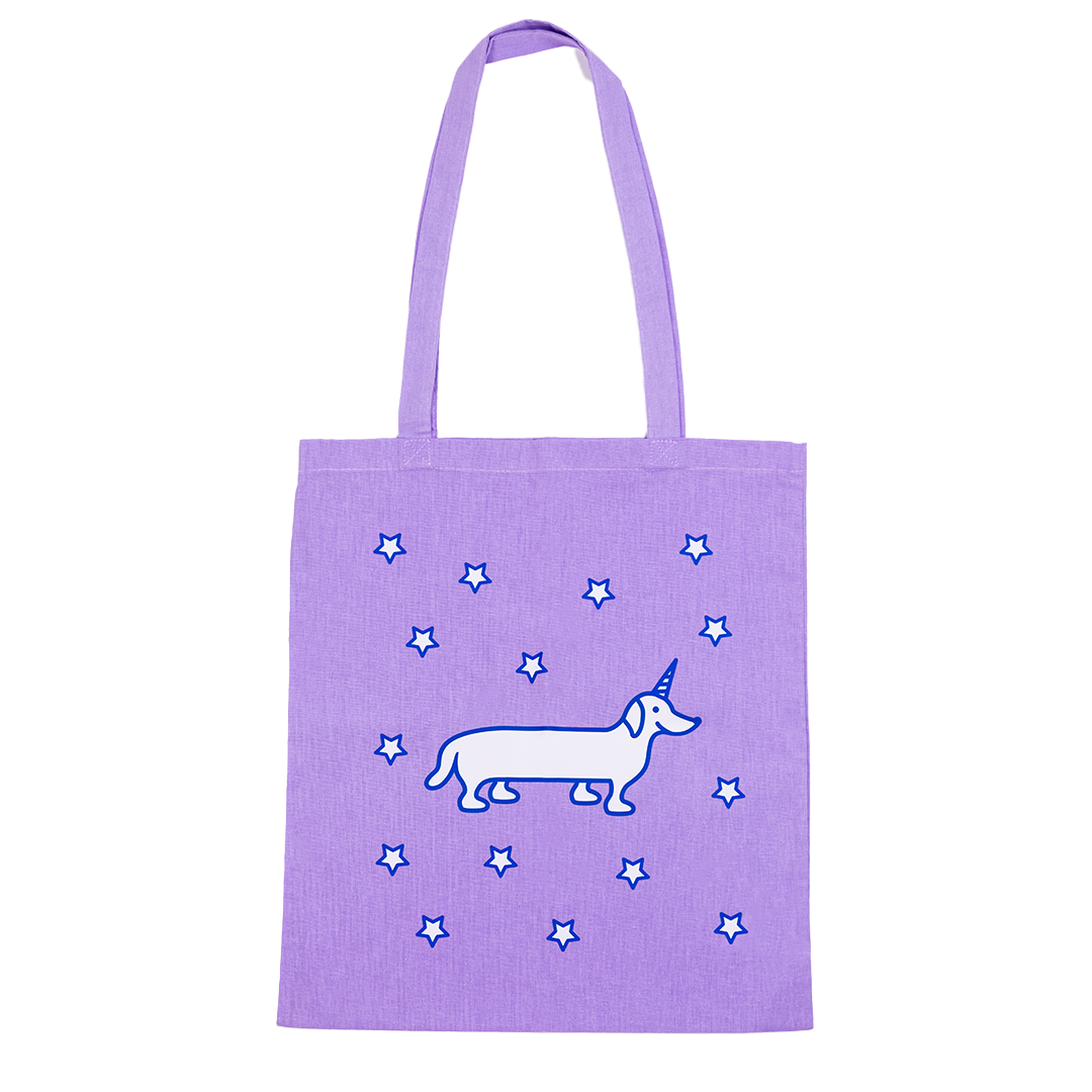 The Naughty Dog canvas bag - unicorn purple