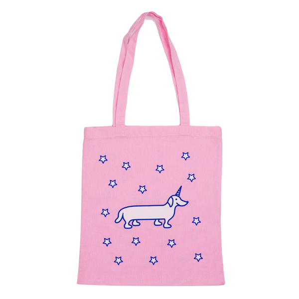 The Naughty Dog canvas bag - unicorn pink