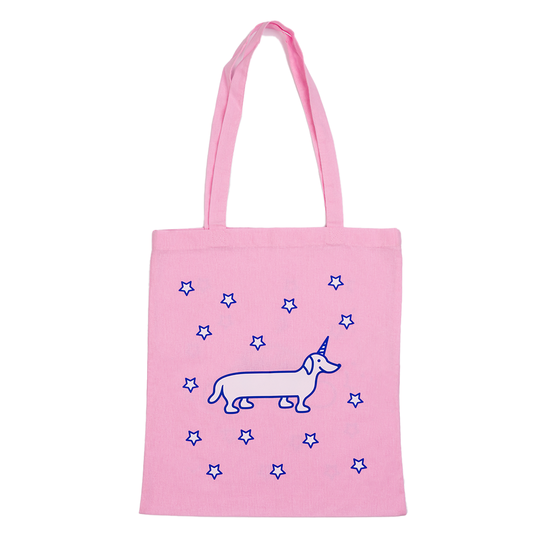 The Naughty Dog canvas bag - unicorn pink