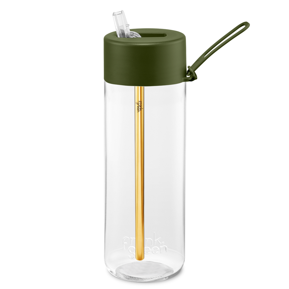 Frank Green Original Clear 740 ml Straw plastic bottle - khaki