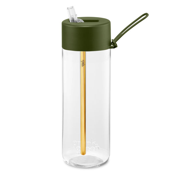 Frank Green Original Clear 740 ml Straw plastic bottle - khaki