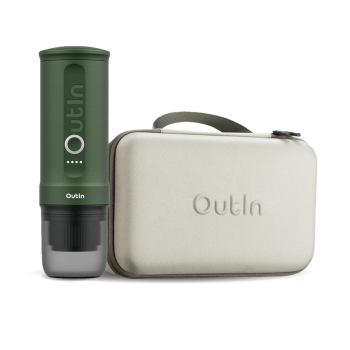 Outin Nano Portable Espresso Machine - Forest Green + Travel Case