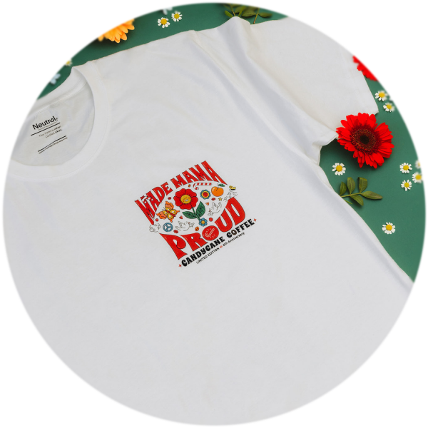 Candycane Coffee Birthday T-shirt - MAMA MADE PROUD #6 - size M