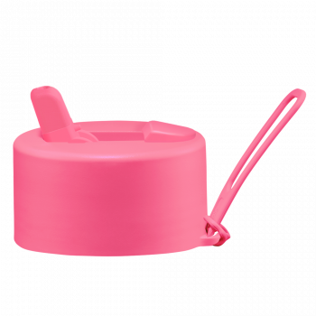 Frank Green Flip Straw Lid - replacement lid with strap - neon pink