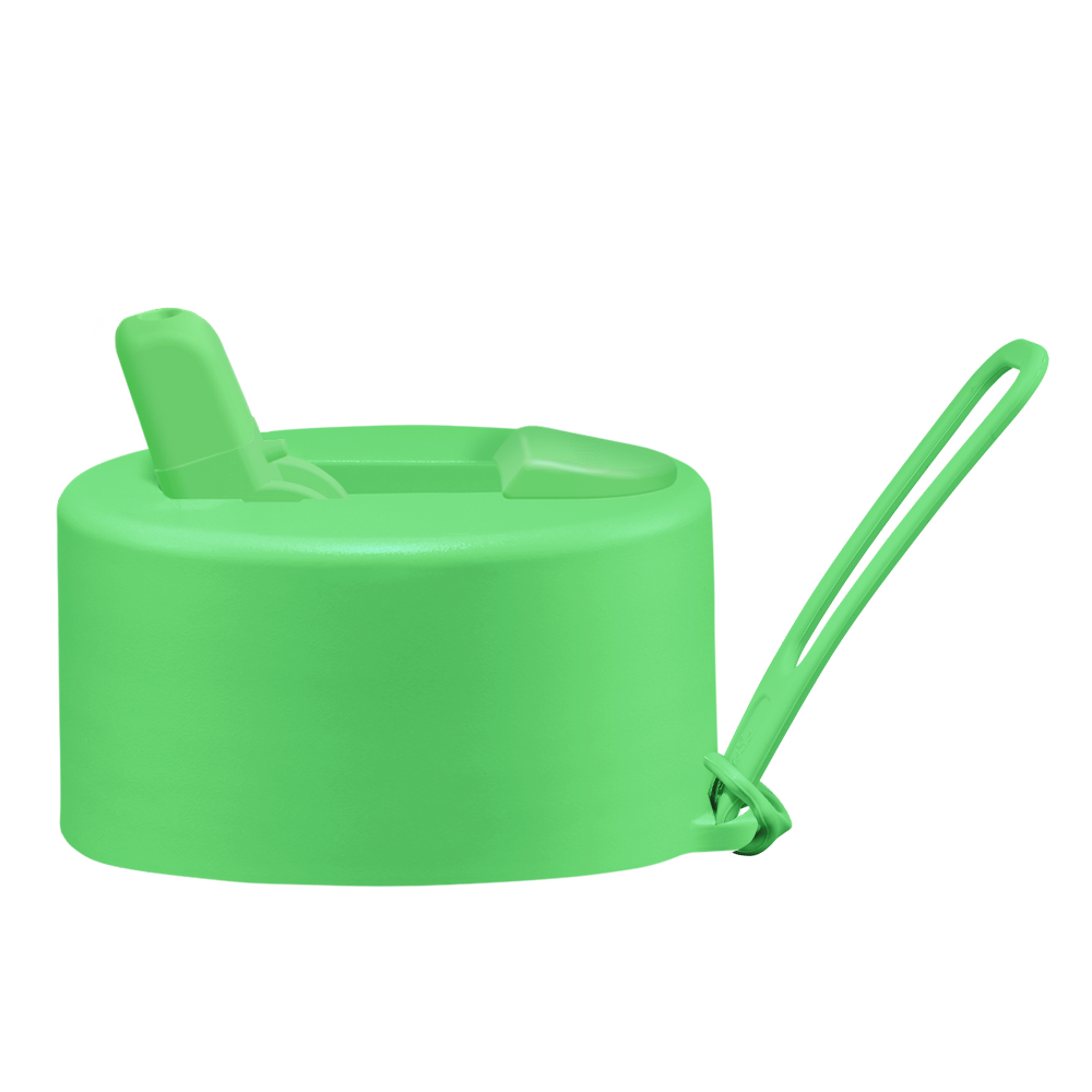 Frank Green Flip Straw Lid - replacement lid with strap - neon green