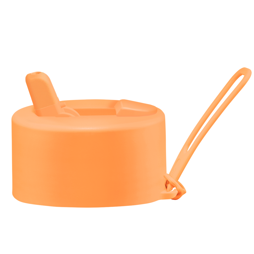 Frank Green Flip Straw Lid - replacement lid with strap - neon orange