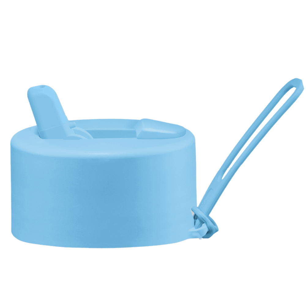 Frank Green Flip Straw Lid - replacement lid with strap - sky blue