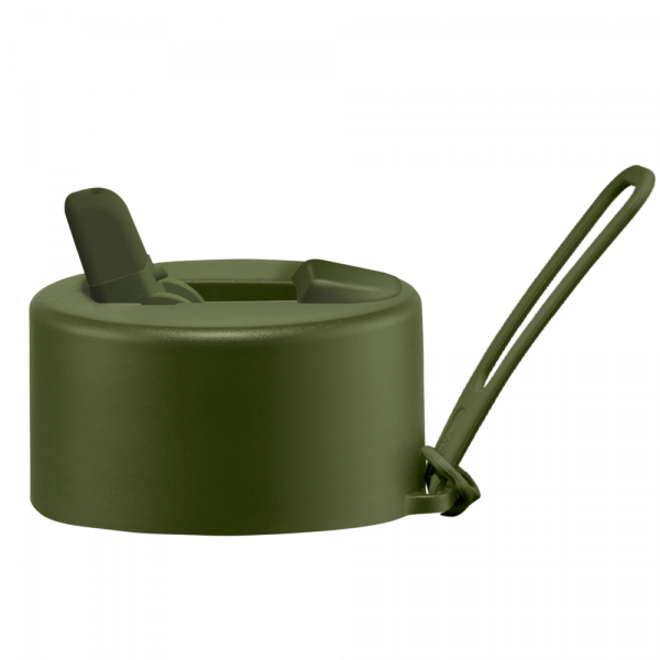 Frank Green Flip Straw Lid - replacement lid with strap - khaki