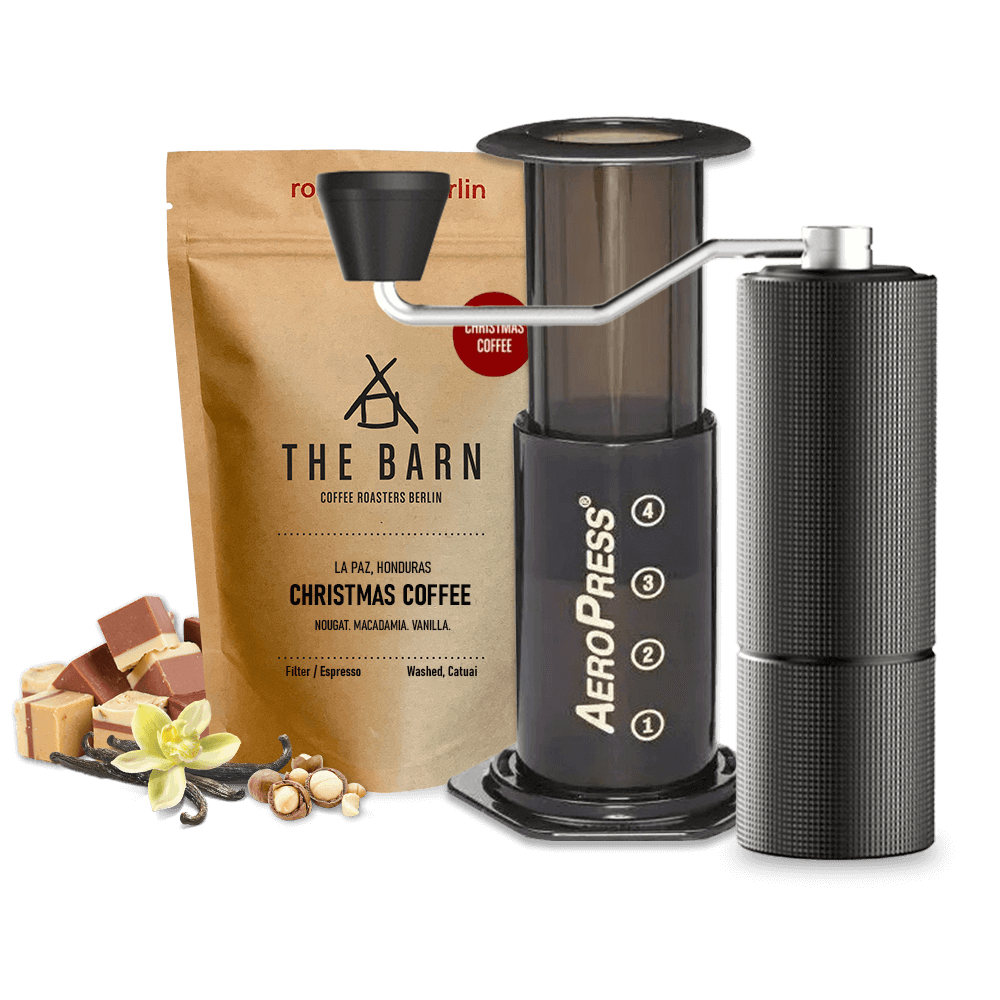 The Barn Christmas coffee AeroPress Timemore C2 Set - black