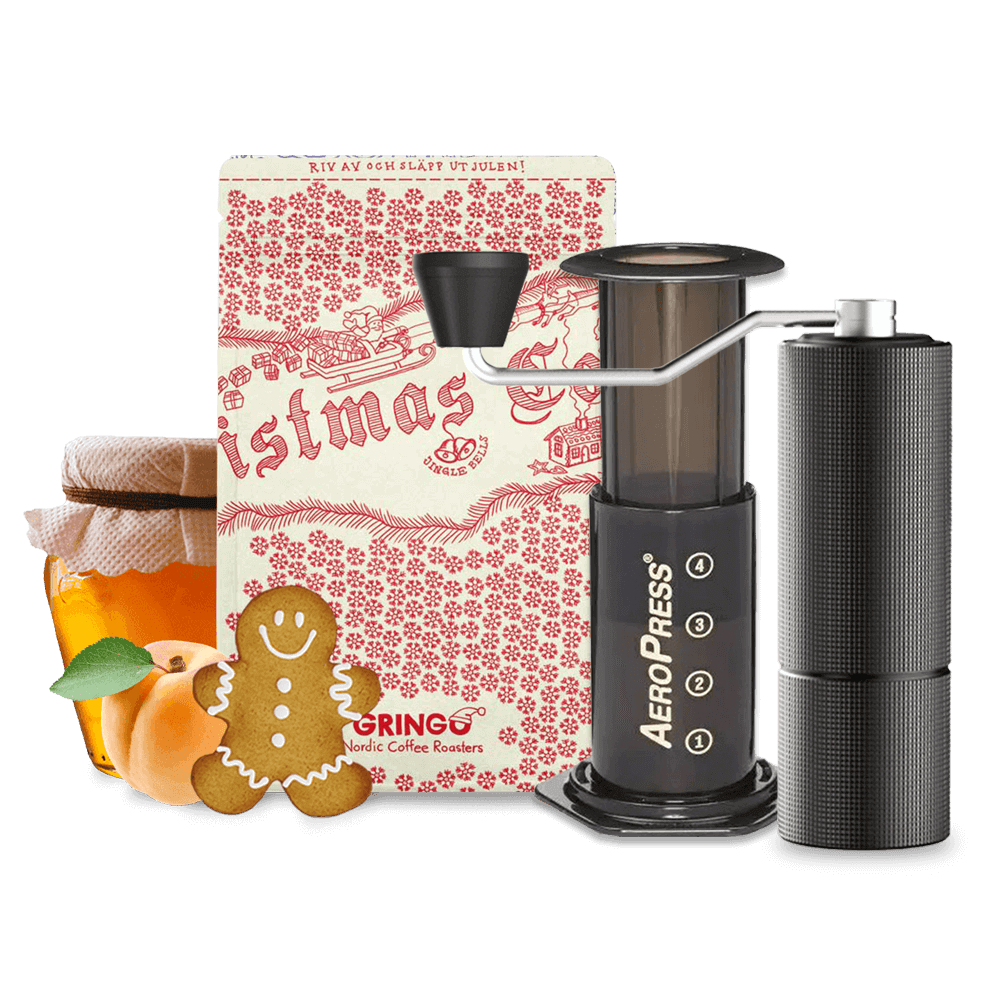 Gringo Nordic Christmas coffee AeroPress Timemore C2 Set - black