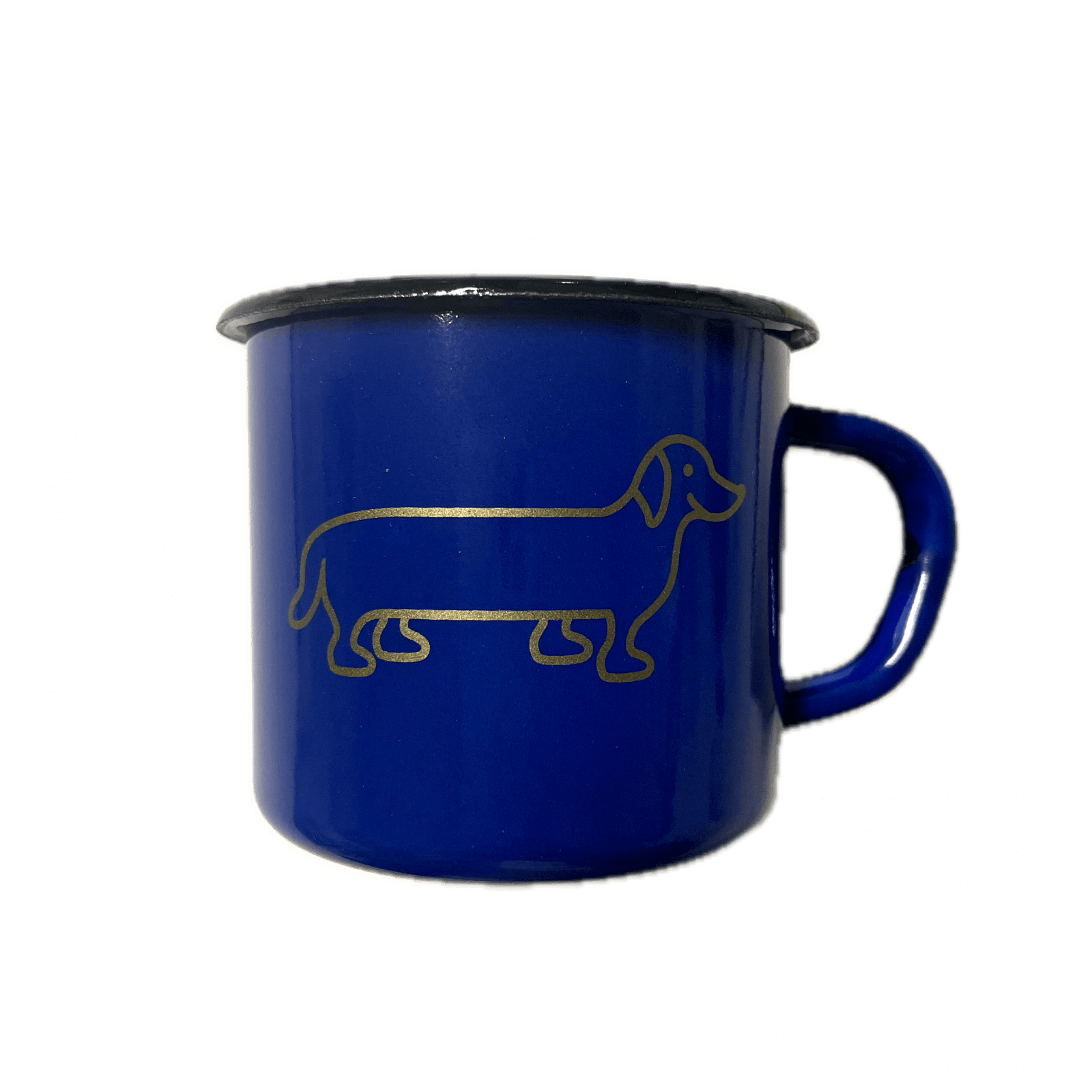 The naughty dog ​​Enamel tin - dark blue