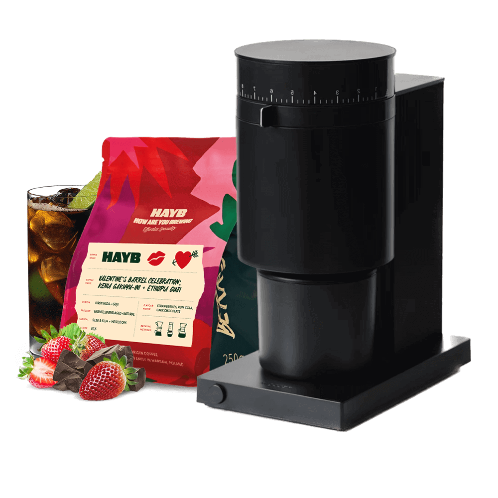 Hayb VALENTINES Barrel Celebration coffee Fellow Opus Set - black