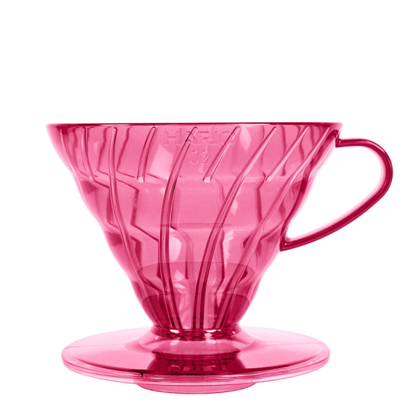 Dripper Hario V60-02 - plastic + filters 40 pcs - flamingo pink