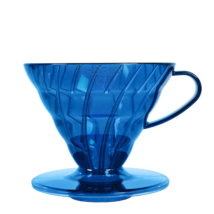 Dripper Hario V60-02 - plastic + filters 40 pcs - ocean blue