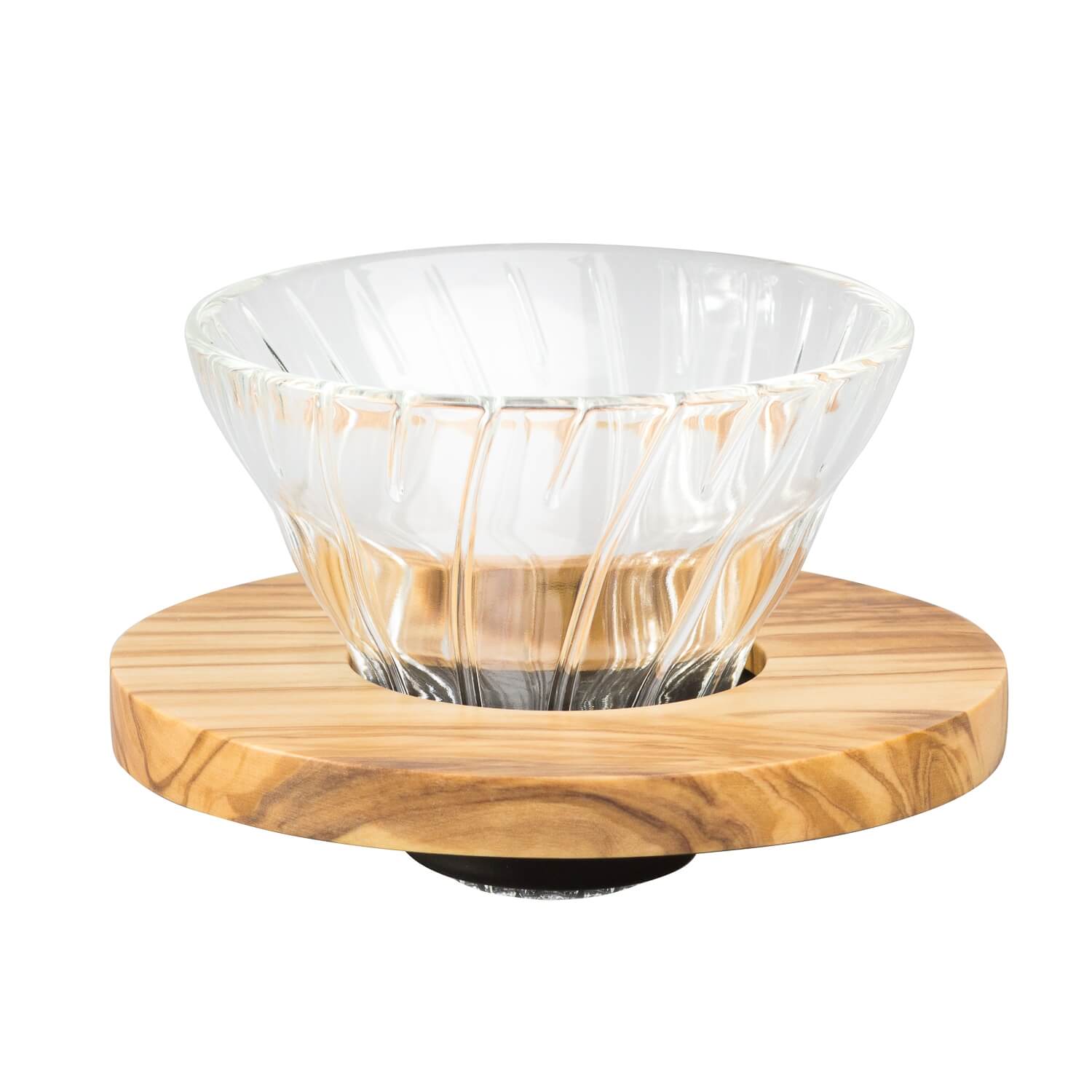 Hario V60-01 dripper - olive - glass wood