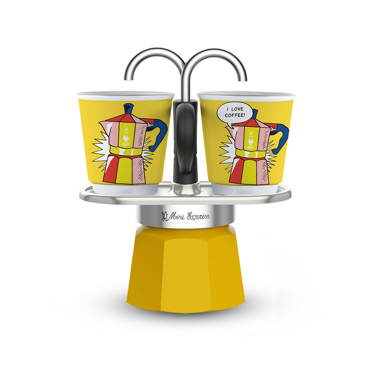 Bialetti Set Mini Express Lichtenstein - mocha pot