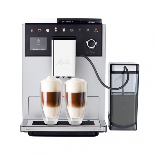 Melitta LatteSelect Facelift - Automatic Coffee Maker - Frosted Silver / Black