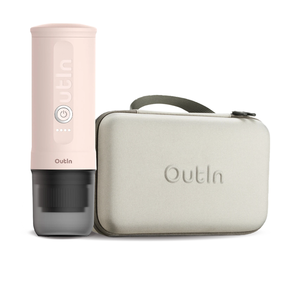 Outin Nano Portable Espresso Machine - Rose Quartz + Travel Case