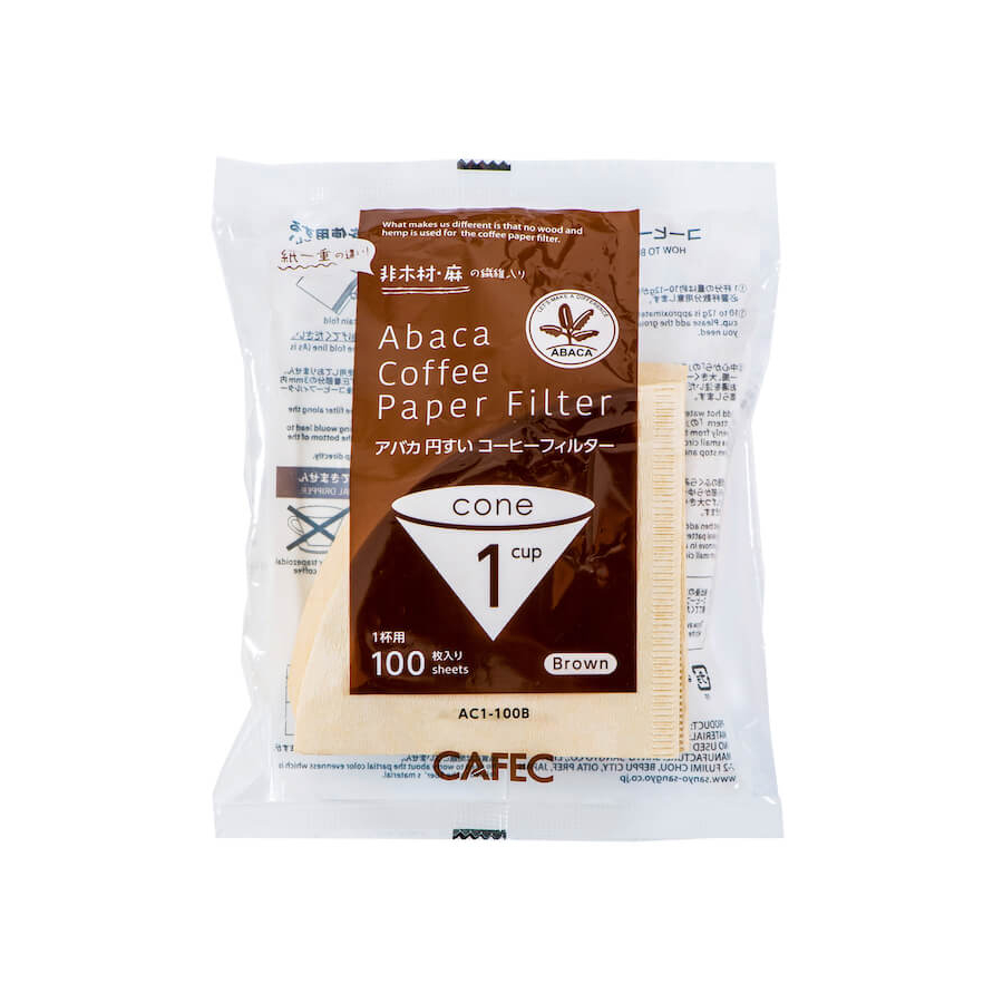 Cafec Abaca Paper filters size 01 - 100 pcs - unbleached