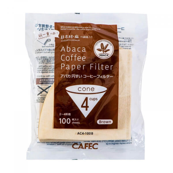 Cafec Abaca Paper filters size 4 - 100 pcs - unbleached