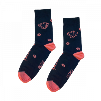 ElisBart Coffee socks - blue-pink - size 42-46