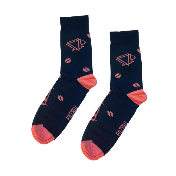 ElisBart Coffee socks - blue-pink - size 42-46