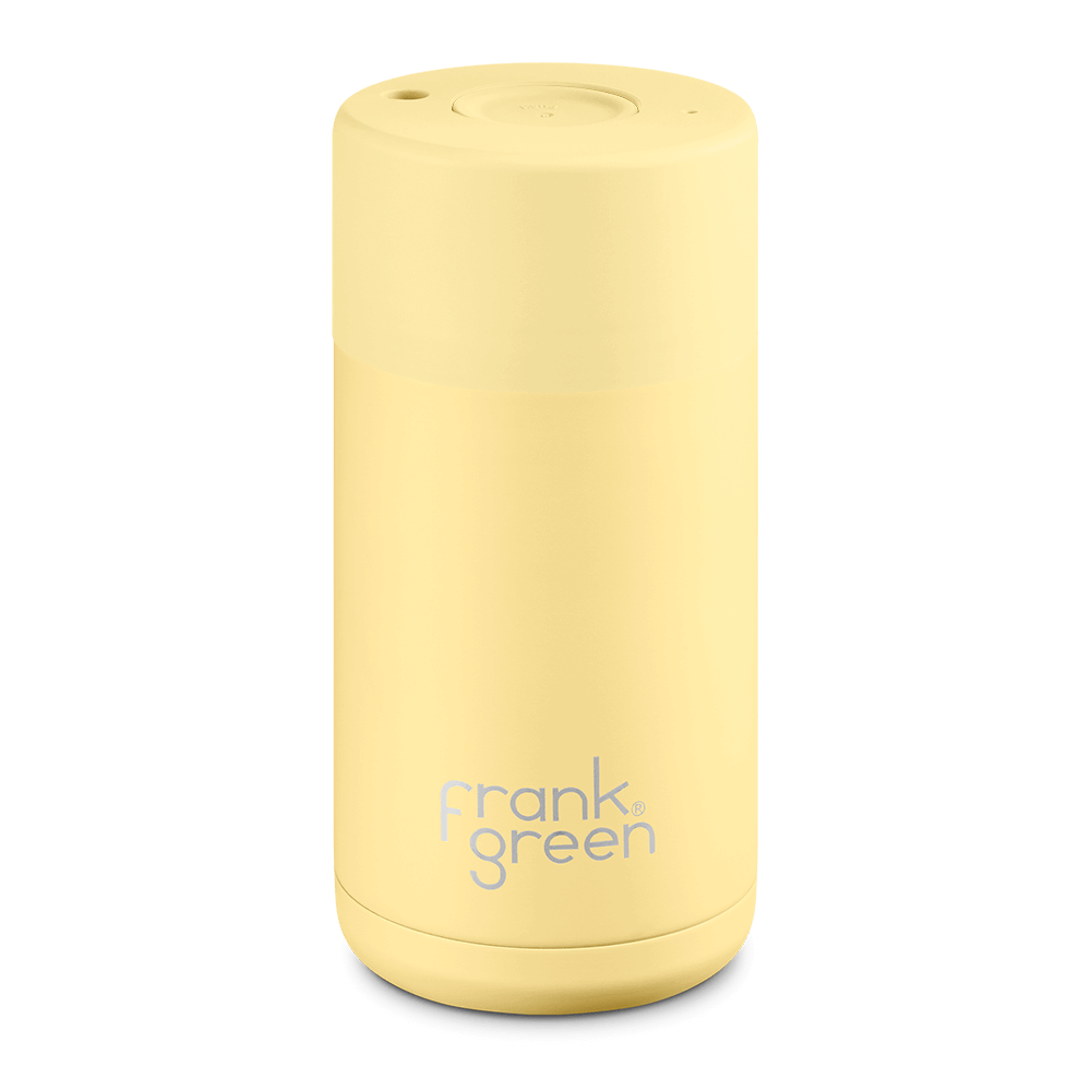 Frank Green - 12oz SS Ceramic Reusable Cup Buttermilk with Push Button Lid