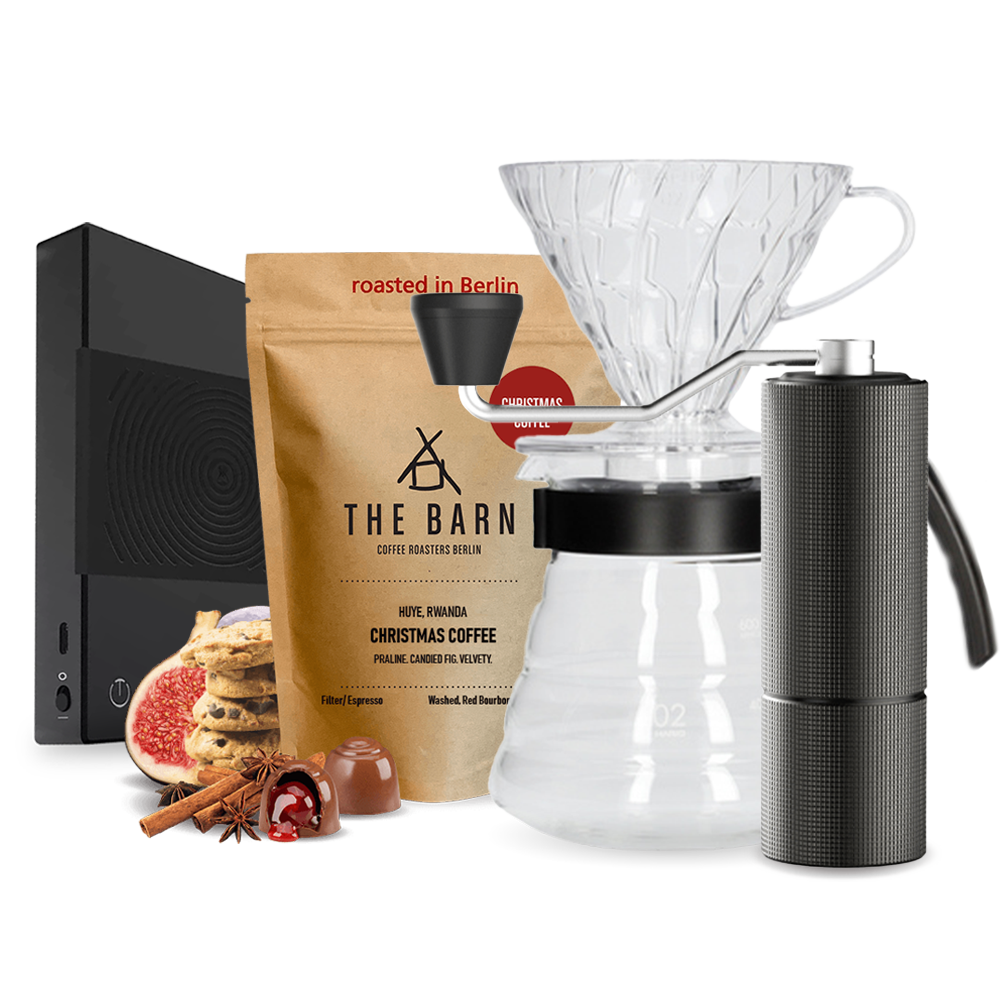 The Barn Christmas coffee Hario V60 Timemore C2 Basic Scale Set - black