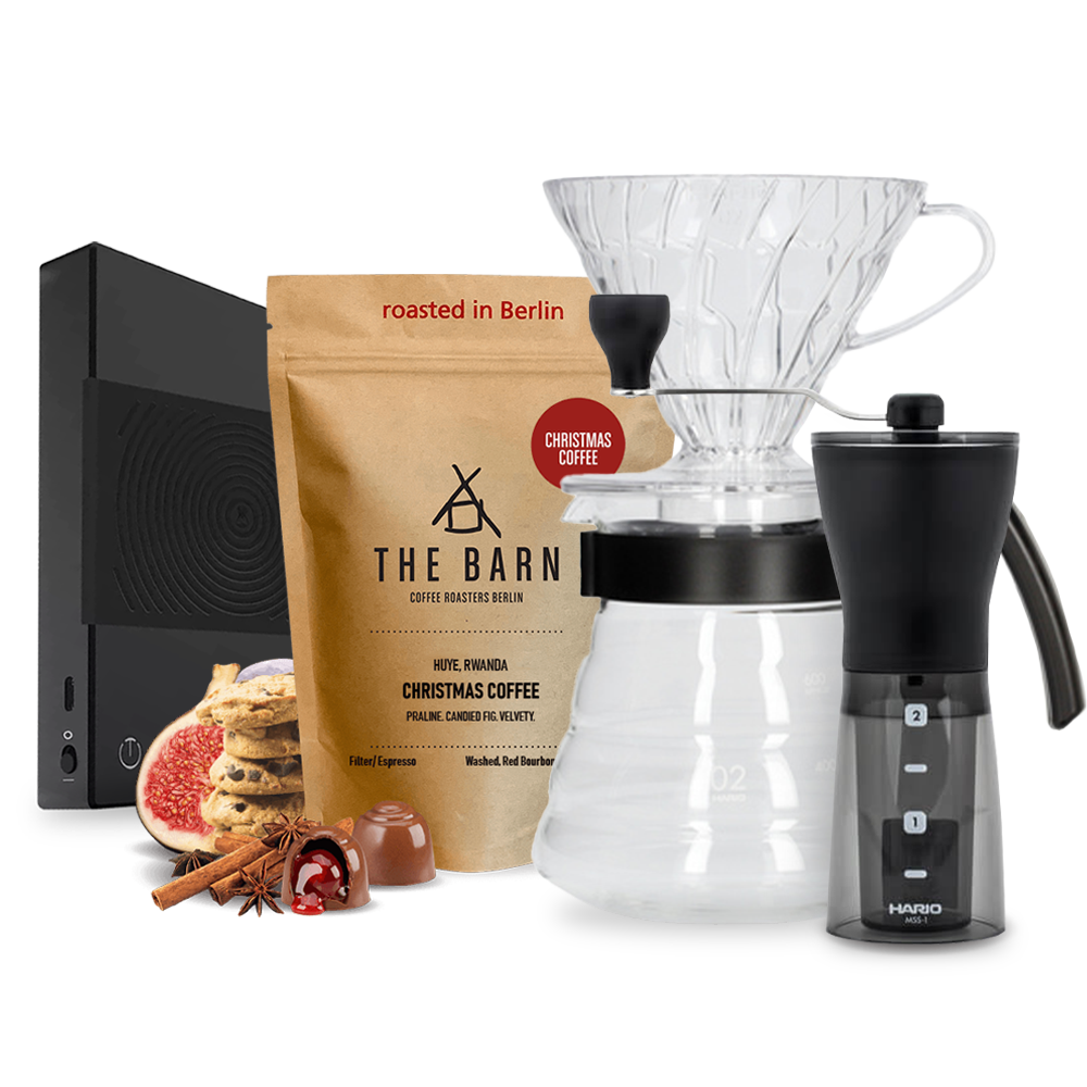 The Barn Christmas coffee Hario V60 Mini Mill Timemore Basic Scale Set - black