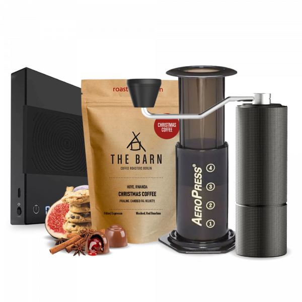 The Barn Christmas coffee Aeropress Timemore C2 Basic Scale Set