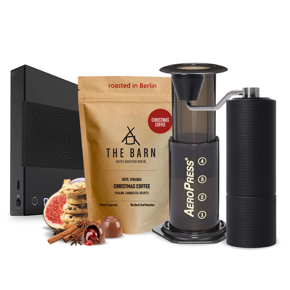 The Barn Christmas coffee Aeropress Timemore C3 Basic Scale Set