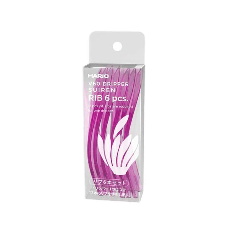 Hario SUIREN Rib 6-piece set - transparent pink