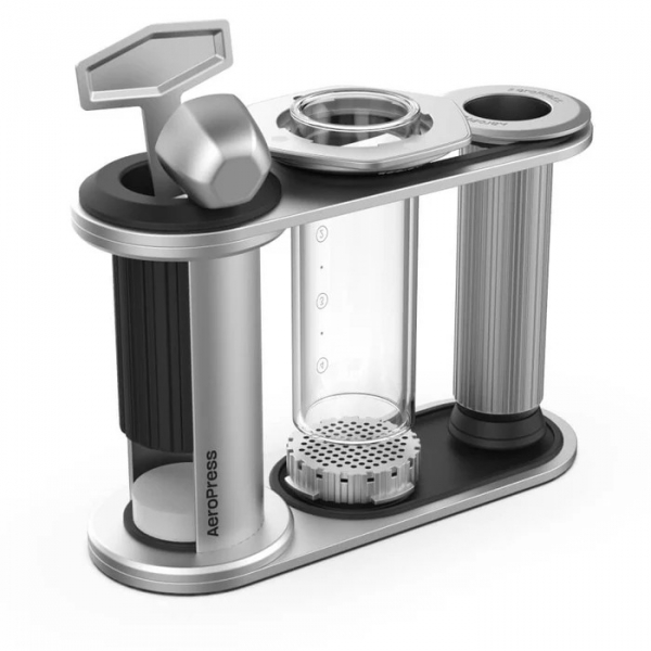 AeroPress Stand - organizer for coffee machine and accessories - stainless steel