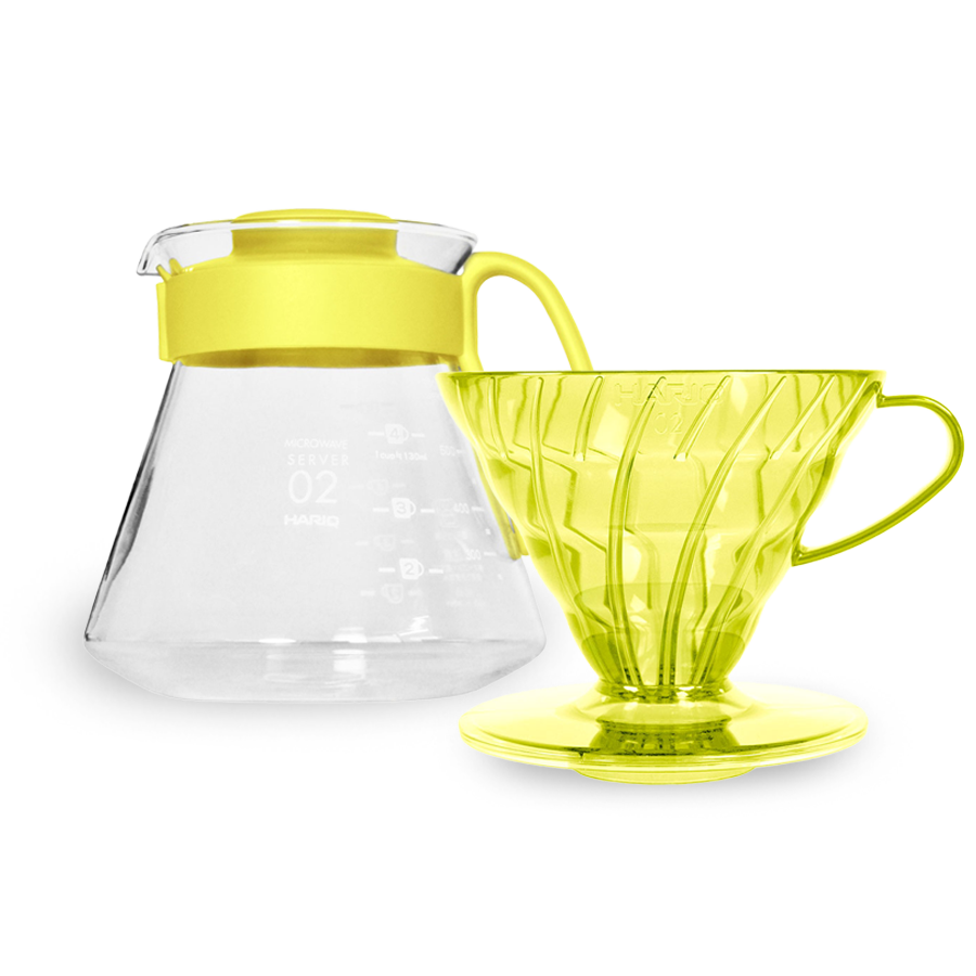 Hario V60 Dripper Server Set 02 - set - Sunflower Yellow