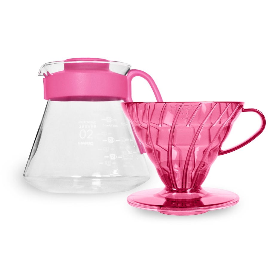 Hario V60 Dripper Server Set 02 - set - Flamingo Pink
