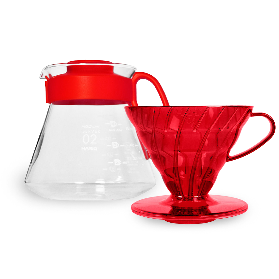 Hario V60 Dripper Server Set 02 - Set - Desert Red