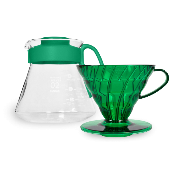 Hario V60 Dripper Server Set 02 - set - Bamboo Green