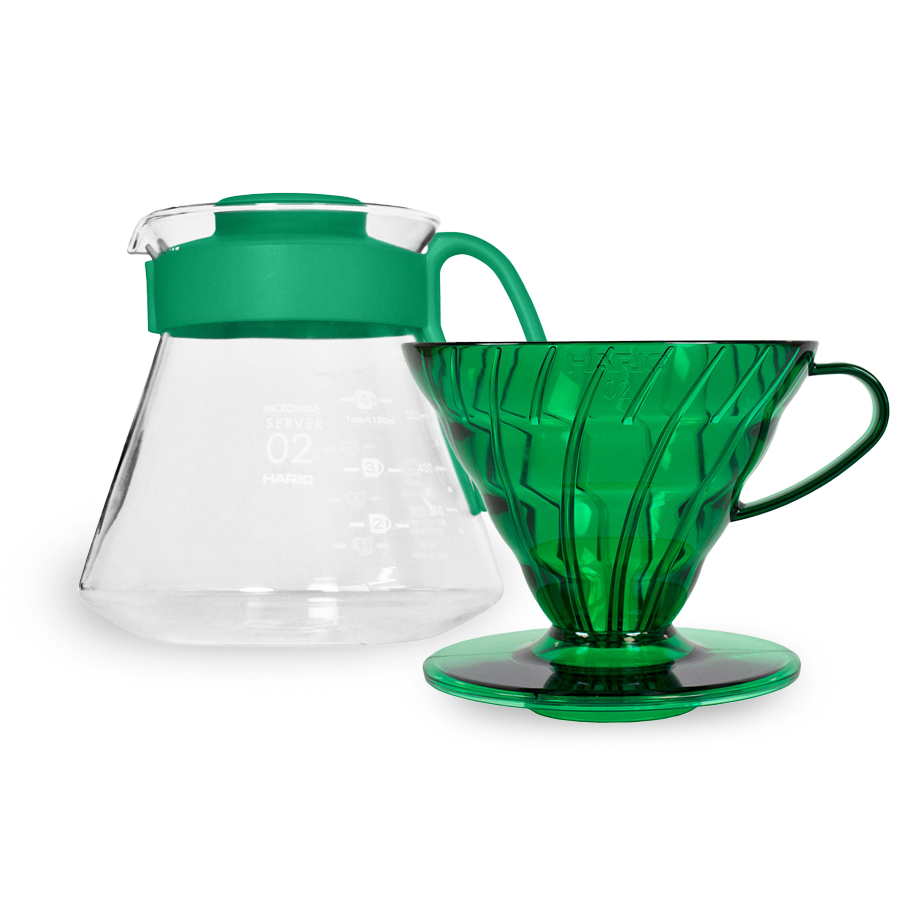 Hario V60 Dripper Server Set 02 - set - Bamboo Green