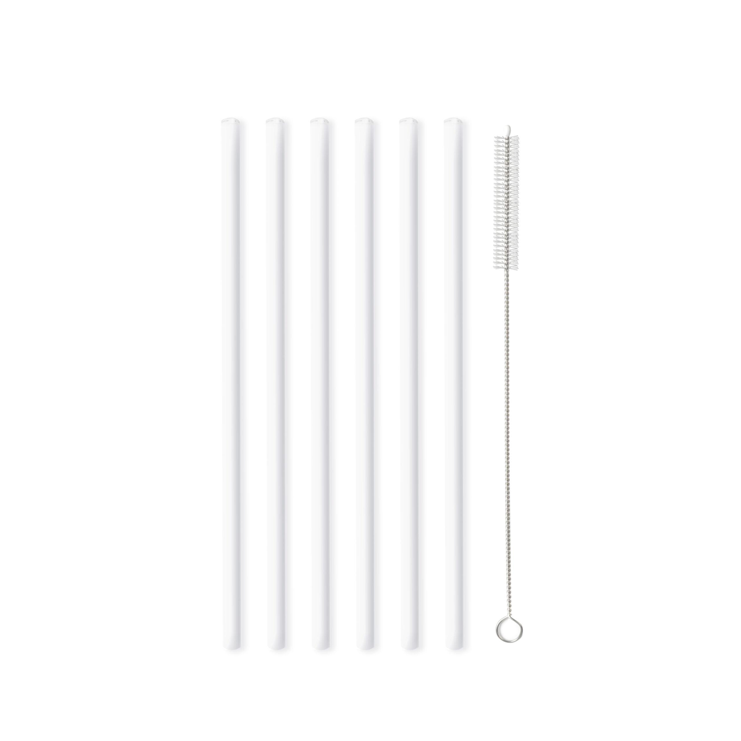 Vialli Design - set of glass straws - 6 pcs - white